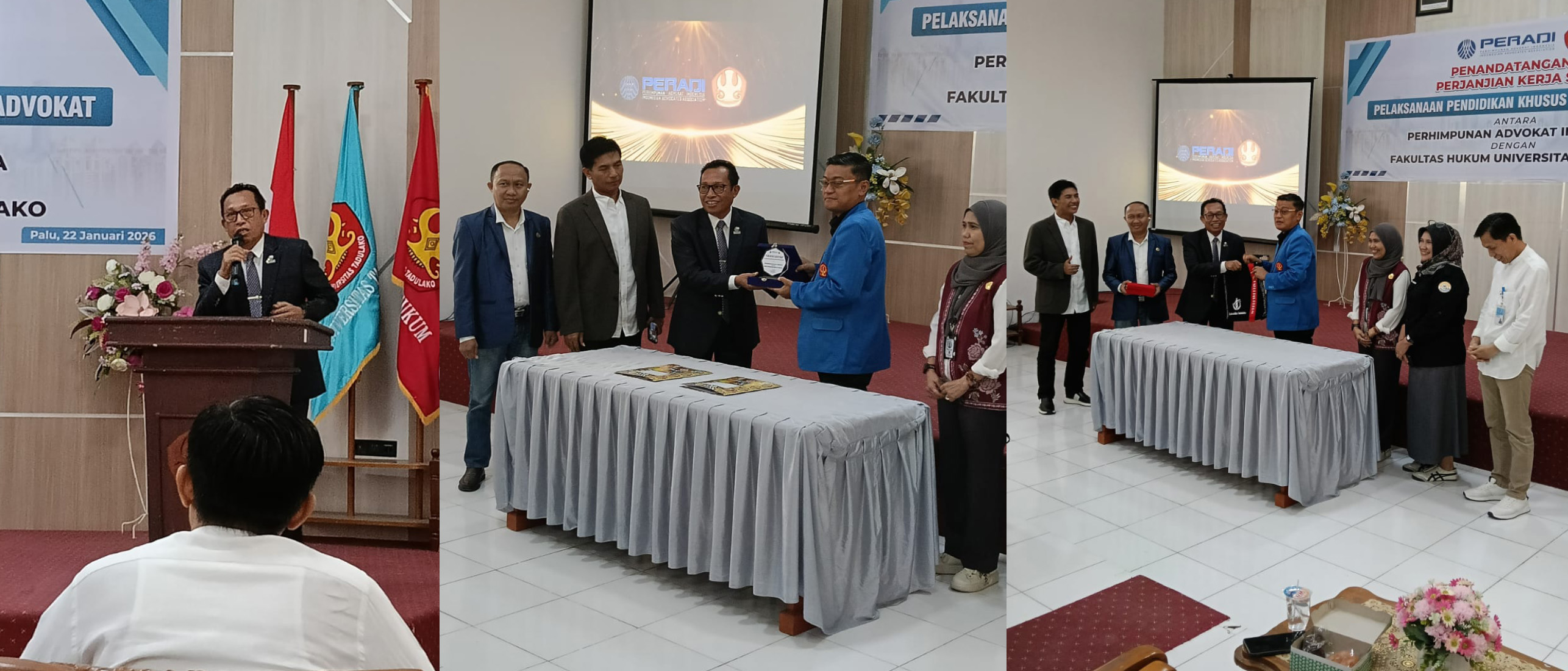 Penandatanganan Perjanjian Kerjasama Pelaksanaan PKPA antara DPC PERADI Palu dengan FH Universitas Tadulako